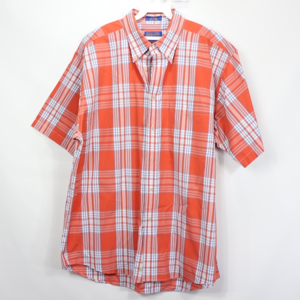 Pendleton Mens Large Button Front Plaid Shirt - image 1
